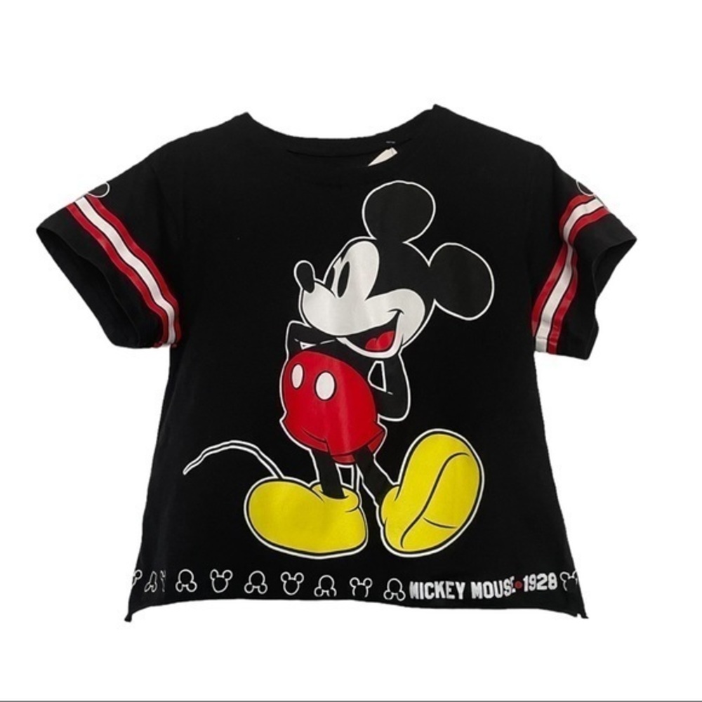 Disney Mickey Mouse Black Graphic Shirt Back and Front Size Large NWT #5890